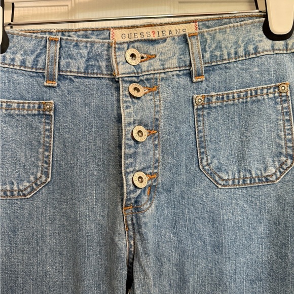 Vintage Guess Jeans USA Button Fly Mid Rise Straight Leg Denim Size 30 (8-10) - Picture 2 of 7